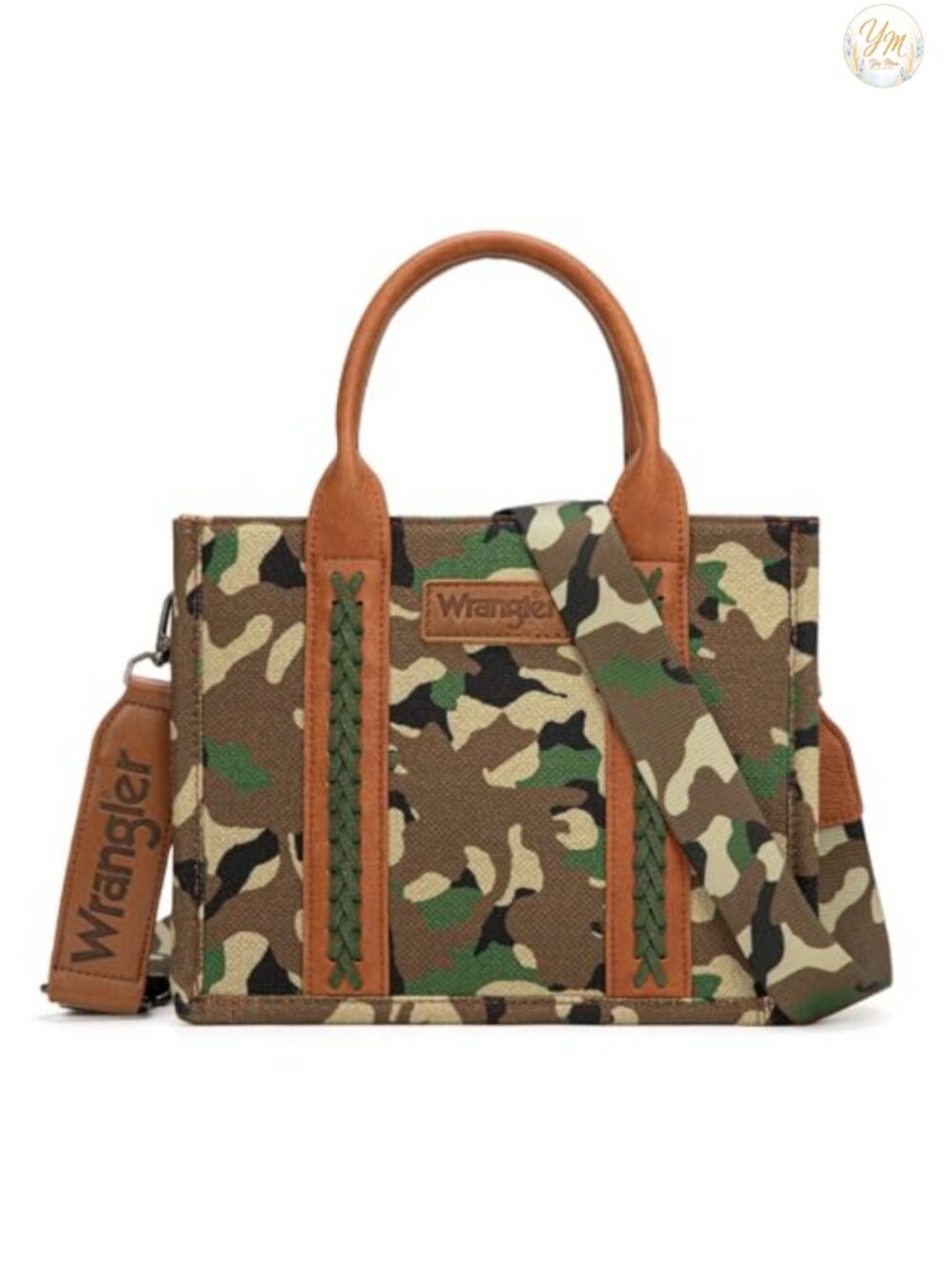 Wrangler Western Camo Canvas Tote Bag Crossbody Handbag Adjustable Strap